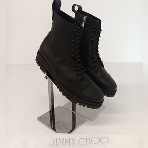 Jimmy Choo Women's Halden Pebbled Leather Combat Boots - EU36/US6
